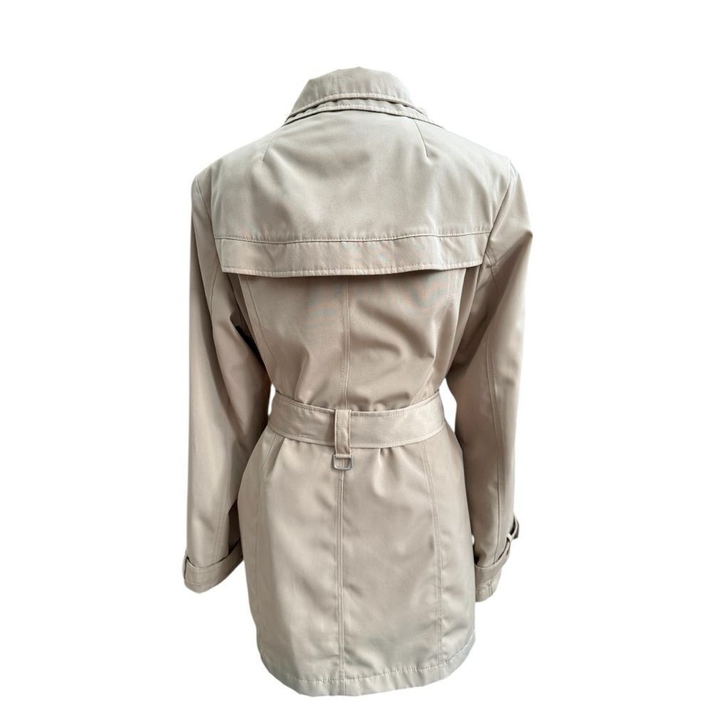 Dana Buchman Leopard-Lined Trench Coat Beige Belted Jacket size Med. - Picture 7 of 11